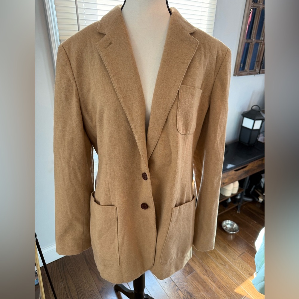 Ralph Lauren Women's Tan 💯 Camel Hair Blazer Size 16